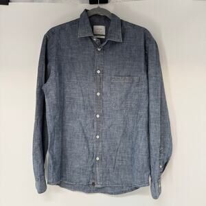 Billy Reid Organic Cotton Button Down Shirt Men's Size M Blue Long Sleeve